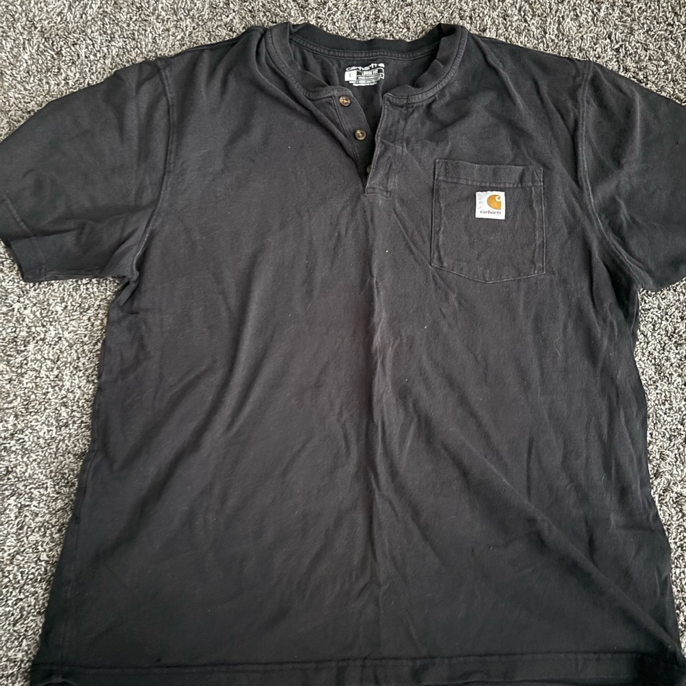 Carhartt Men's Black Short Sleeve Henley